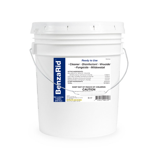 BenzaRid 5 Gallon Pail | Hospital Grade Disinfectant Spray | EPA Registered